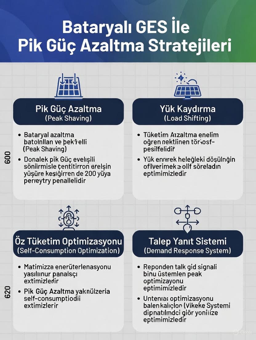 Bataryalı GES ile Pik Güç Azaltma Stratejileri